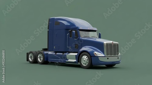 Blue Semi-Truck Tractor Unit for Heavy Haulage and Commercial Freight Transportation