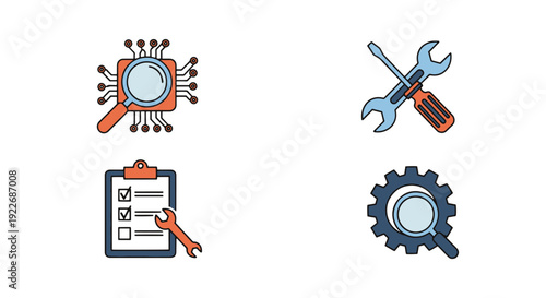 Diagnostic Tool soft tone color vector