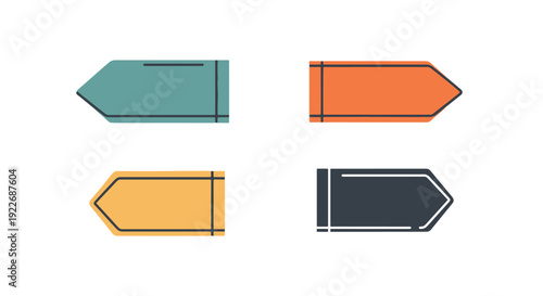 Direction Sign Line creative bold tone vector
