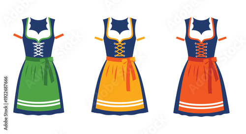Dirndl Line art creative smooth modern illustration