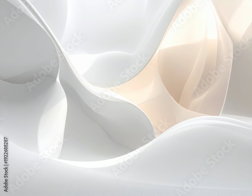 Soft Curves of Abstract White and Cream Textures in Minimalist Design