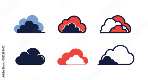 Cloud Solid Line art modern soft tone illustration