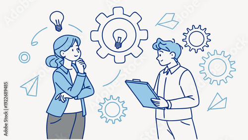 Business team brainstorming with innovative ideas and solutions