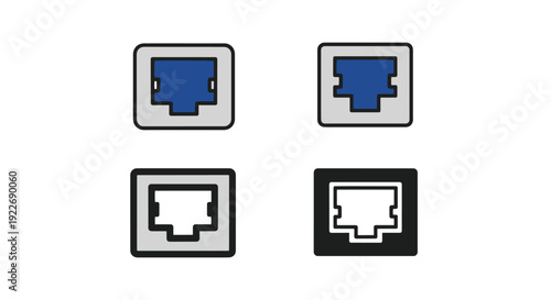 Ethernet Port Line soft tone color illustration