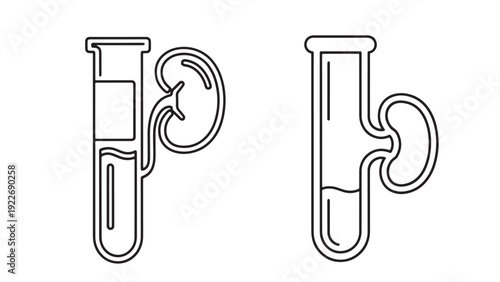 Laboratory Renal Test Tubes Icon Showing Kidney Biomarker Sampling and Diagnostic Analysis for Clinical Research Funding Trial Pipeline Valuation and Lab Service Commercialization