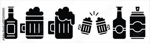beer icon set