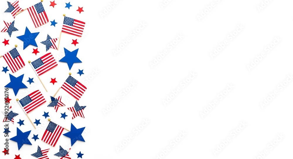 Fototapeta premium Happy memorial day usa patriotic stars and flags