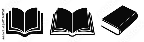 book icon set open book icon closed book icon ebook icon