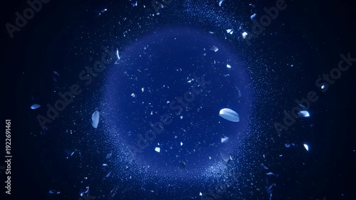 Glowing blue orb on dark background - 4k video