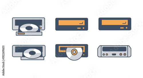 DVD Drive Line art soft dynamic tone illustration