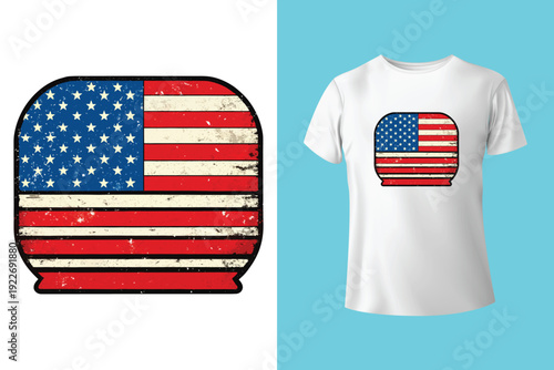American Flag with military soldier Vector, Grunge vintage, poster and t shirt design vector Illustration