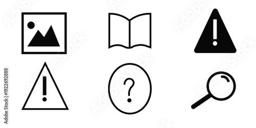 Collection of warning and information icons