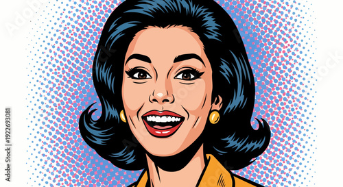 Joyful vintage style portrait of a beautiful woman