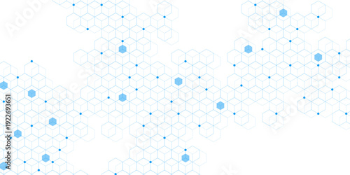 Hexagon pattern abstract background with geometric shapes. Minimalist science, technology and medical design concept. Vector