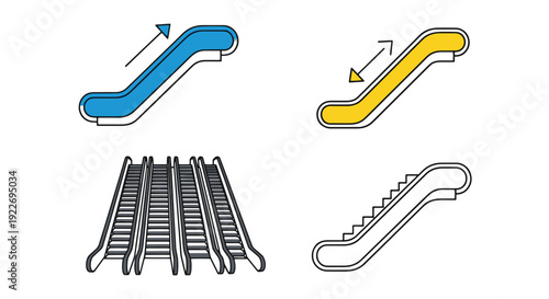 Escalator Line art minimal creative color vector