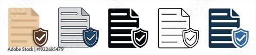 set of insurance policy document icons as insurance