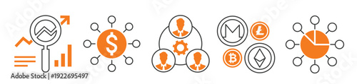 set of mix icons as altcoins allocation analysisin