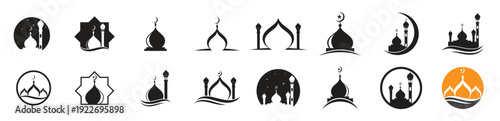 mosque logo template vector