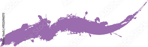 Purple grunge paintbrush stroke isolated on transparent background for creative design elements