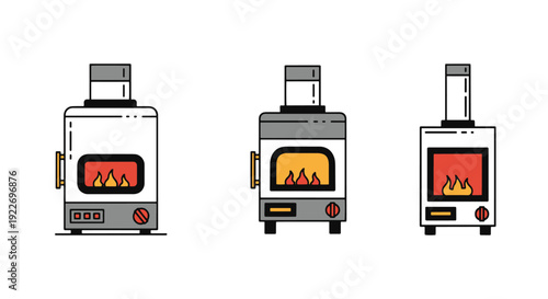 Furnace Line art dynamic modern color vector