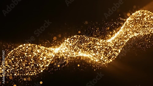 Wallpaper Mural Golden Glittering Particles Flowing Abstract Background Animation. Torontodigital.ca