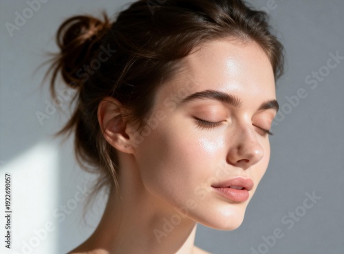 Wallpaper Mural Portrait of Beautiful Woman with Natural Makeup Torontodigital.ca