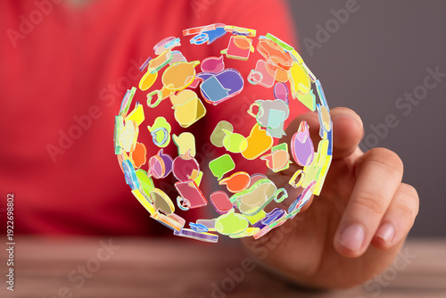 An abstract colorful sphere...