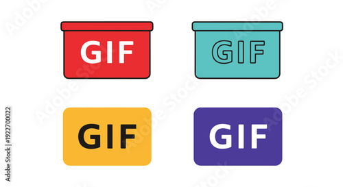 GIF Icon Line art soft tone vector design