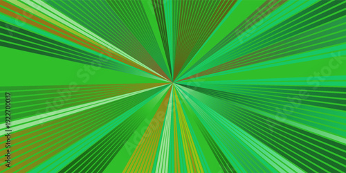 Green Radial Burst Abstract Background With Dynamic Sunburst Lines and Center Convergence