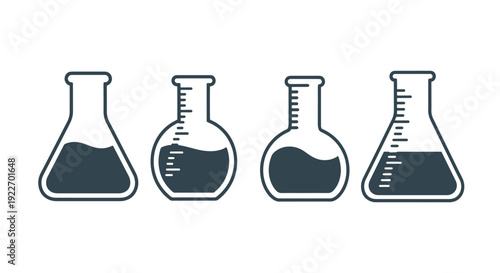 Graduated Flask Line abstract bright tone vector