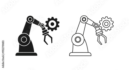 Robotic arm industrial automation machine gear mechanism engineering technology Vector