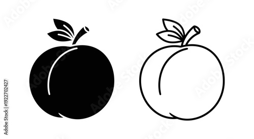 Delicious fruit illustration, apple and peach, vector image, food design, healthy eating Vector