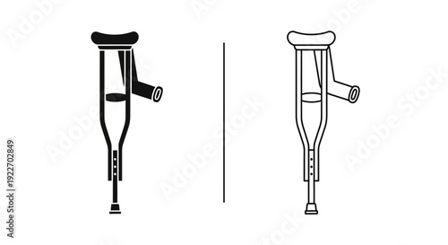 Medical crutches design illustration vector art Vector