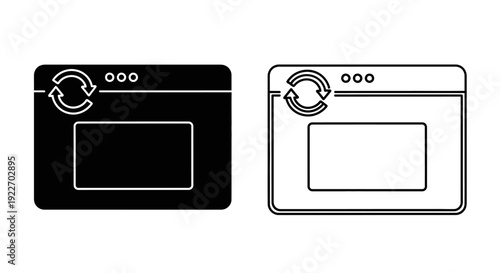 Black and white credit card design with recycling symbol and dotted line Vector