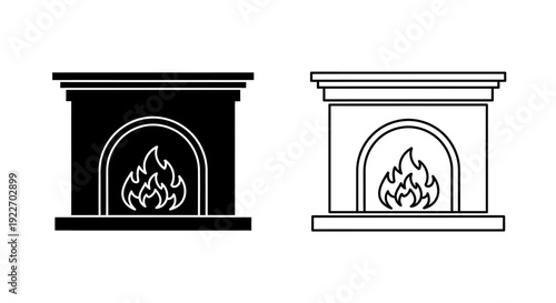 Modern fireplace designs for contemporary homes and interior decor ideas Vector