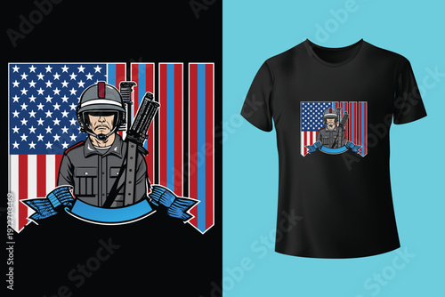 In Memory Of those who Belived it was better to die on their feet then to live on their knees | Memorial day t-shirt design Vector