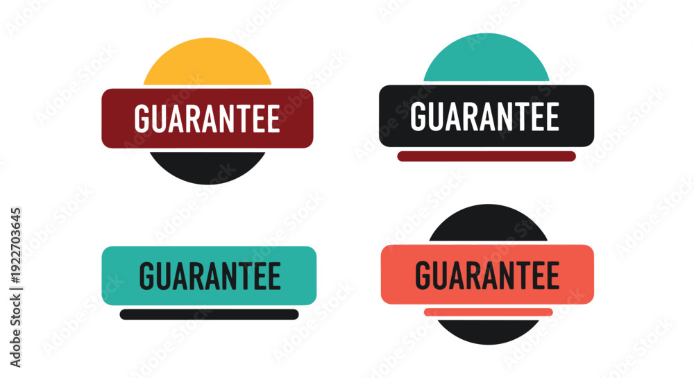 Obraz premium Guarantee Stamp Line modern colorful abstract illustration