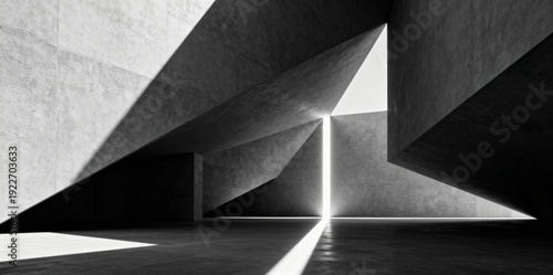 Wallpaper Mural Geometric Concrete Interior with Dramatic Light Torontodigital.ca