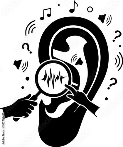 ear searching illustration. character vector
