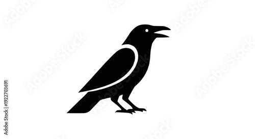 Black Crow Logo Silhouette Vector Illustration
