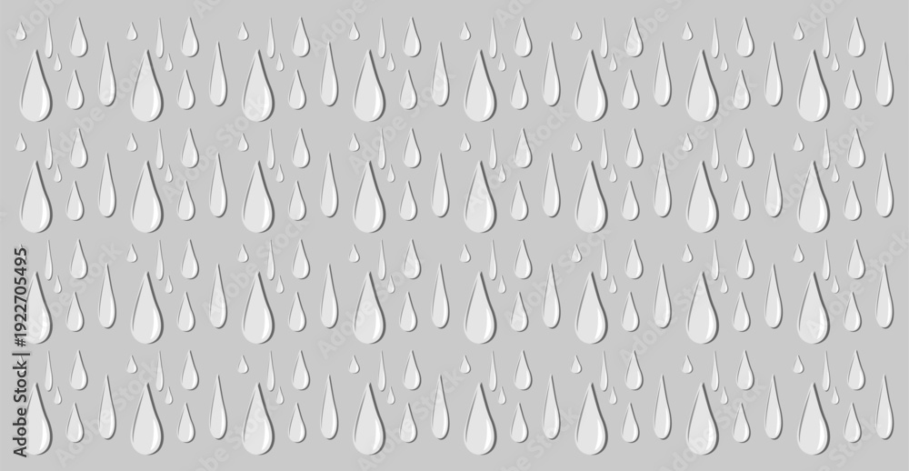 Obraz premium Seamless Raindrop Pattern on Grey Background – Minimal Water Drop Texture Design
