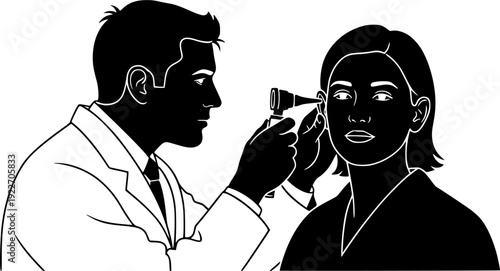 ear searching illustration. character vector
