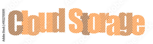 Digital cloud storage concept with textured text