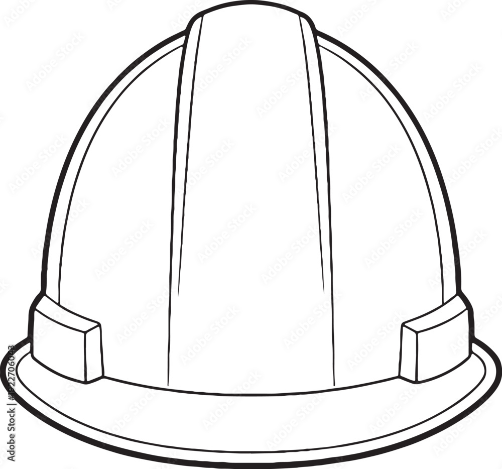 Fototapeta premium Oil and Gas Safety Helmet Line Art Icon