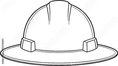 Oil and Gas Safety Helmet Wide Brim Industrial Line Art