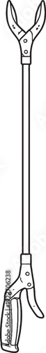 Trash Picker Grabber Line Art Icon