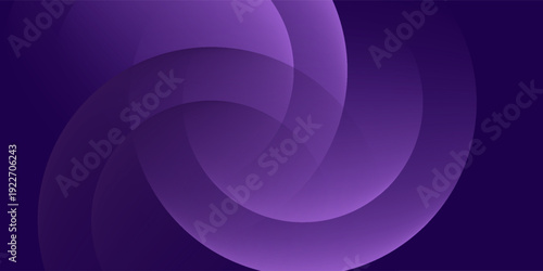 Abstract Purple Geometric Background with Interlocking Circle Shapes.