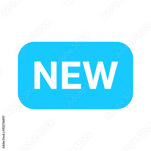 Blue Rectangular New Label UI Icon