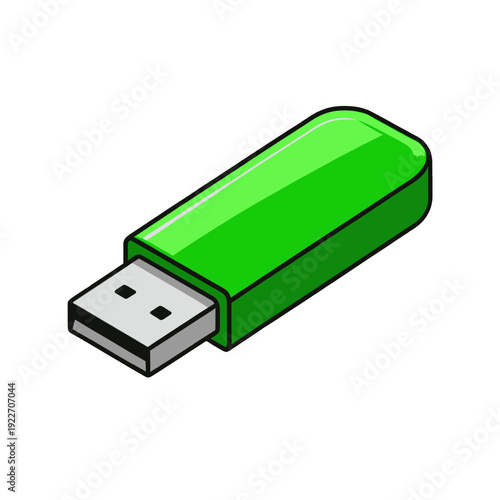 Green USB Flash Drive UI Icon