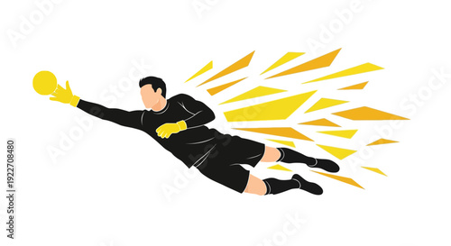Man Flying with Yellow Gloves and Socks.